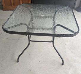 Glass patio table