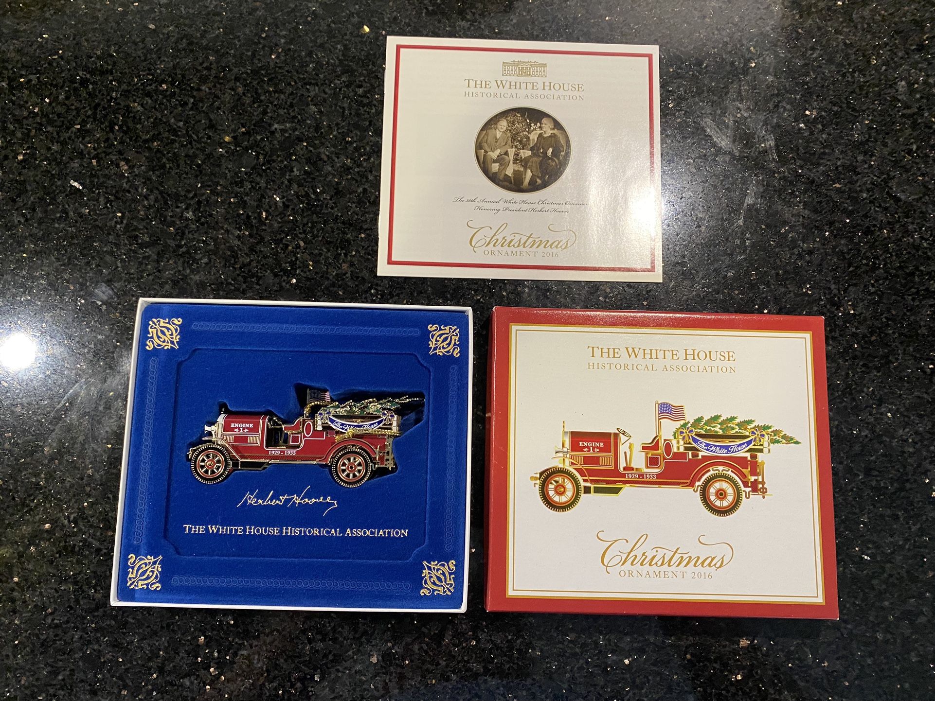 2016 White House Historical Association Herbert Hoover Christmas Ornament
