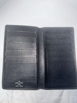 Vintage Louis Vuitton Taiga Leather Wallet Black Authentic