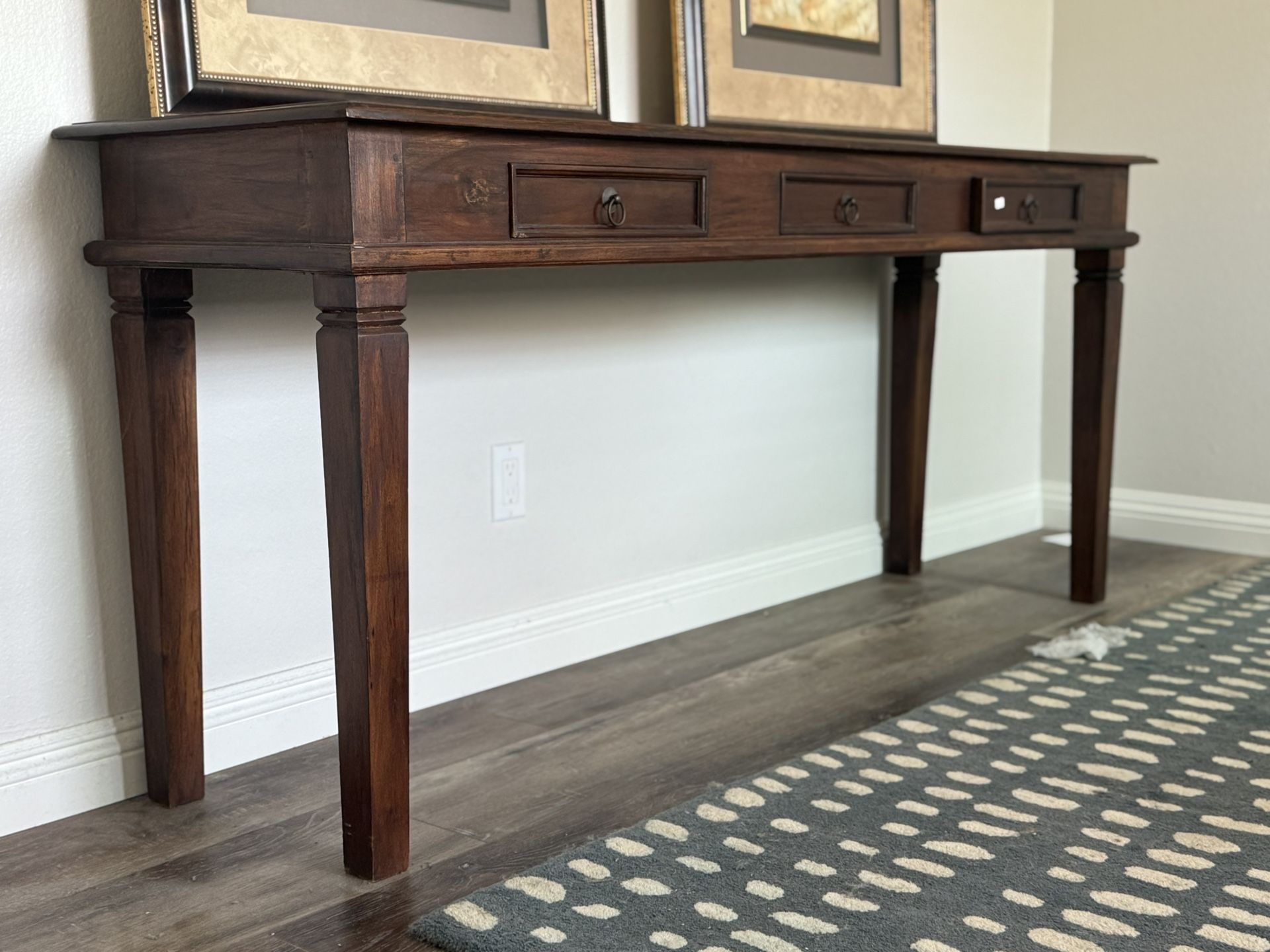 Traditional Console Table + Tuscany Portrait Paintings