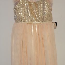 Papatu Girls Peach Gold Fancy Dress Pagent Party Holiday