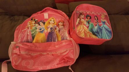 Princess back pack and lunch bag