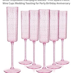 Pink Champagne Flutes 