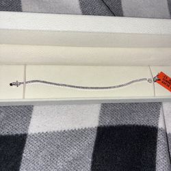Solid 2mm S925 Diamond Tennis Bracelet Size 6.5