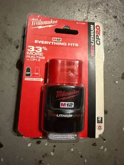 Milwaukee M12 REDLITHIUM CP2.0 2.0Ah 12V Li-Ion Battery Pack
