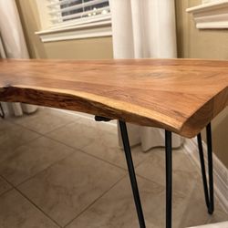 Wooden Bench Acacia wood/ metal legs 70”