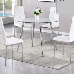 Brand New White 5pc Dining Table Set