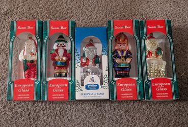Vintage 6" Santa And Nutcracker  Christmas Ornaments With Boxes