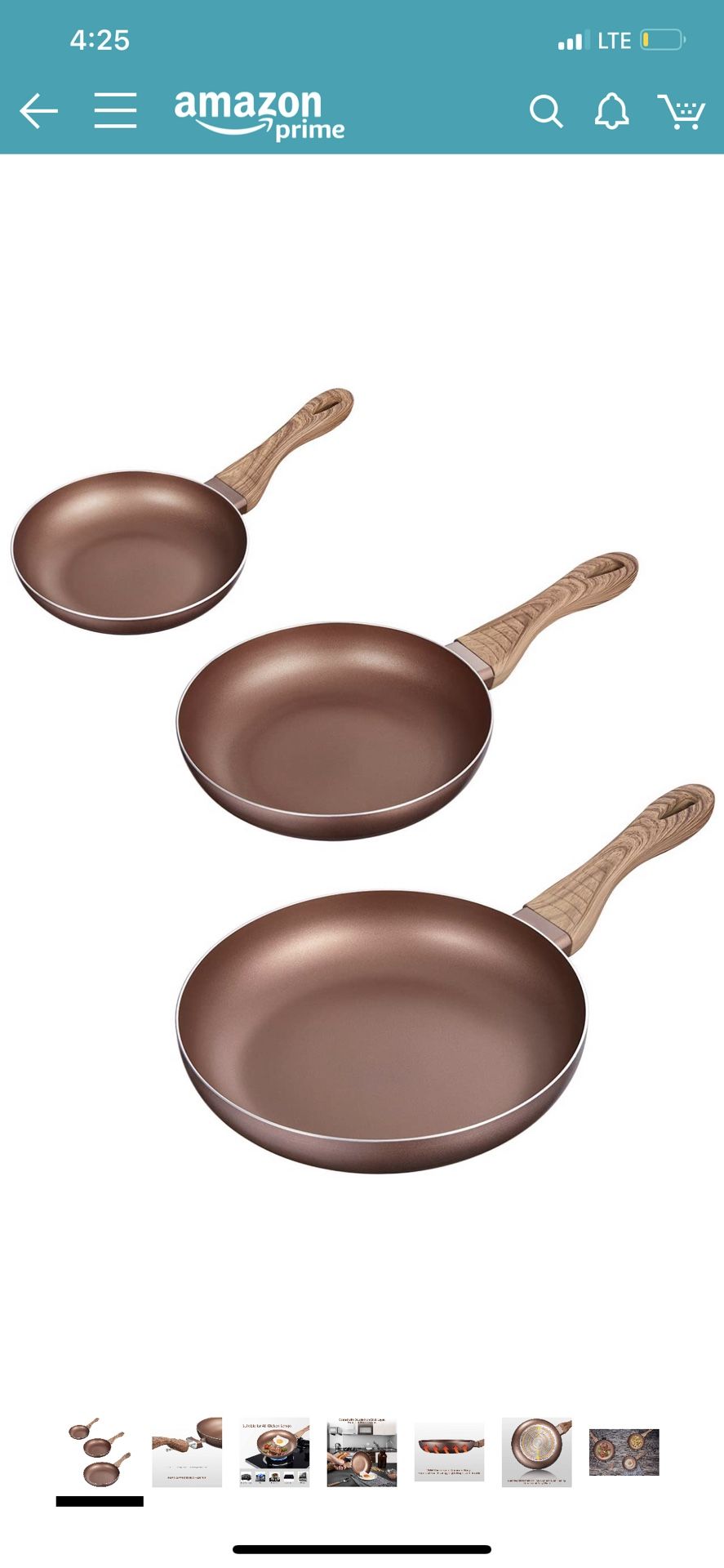 Brewsly Kitchen Nonstick Frying Pan Set, Induction Omelette Fry Pan Set 8” 9.5” and 11”, Hard Anodized Coating PFOA Free, Dishwasher Safe