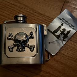 Skull Flask Belt Buckle