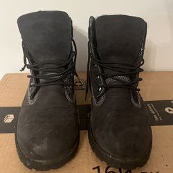 Timberland Boots Black Leather Shoe Size 5 .5