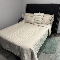 Double Size Mattress, Box Spring, Bed Frame  And Head Board For Sale