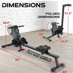 Women's Health Men's Health Magnetic Rowing Machine with 14 Adjustable Resistance Levels, Smart Power Sensor