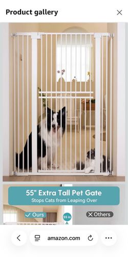New open box. Pickup in Homer Glen.  I have other gates for sale. Please check my profile.  No Pawblems 55" Extra Tall Pet Gate, 29"-40" Wide Pressure