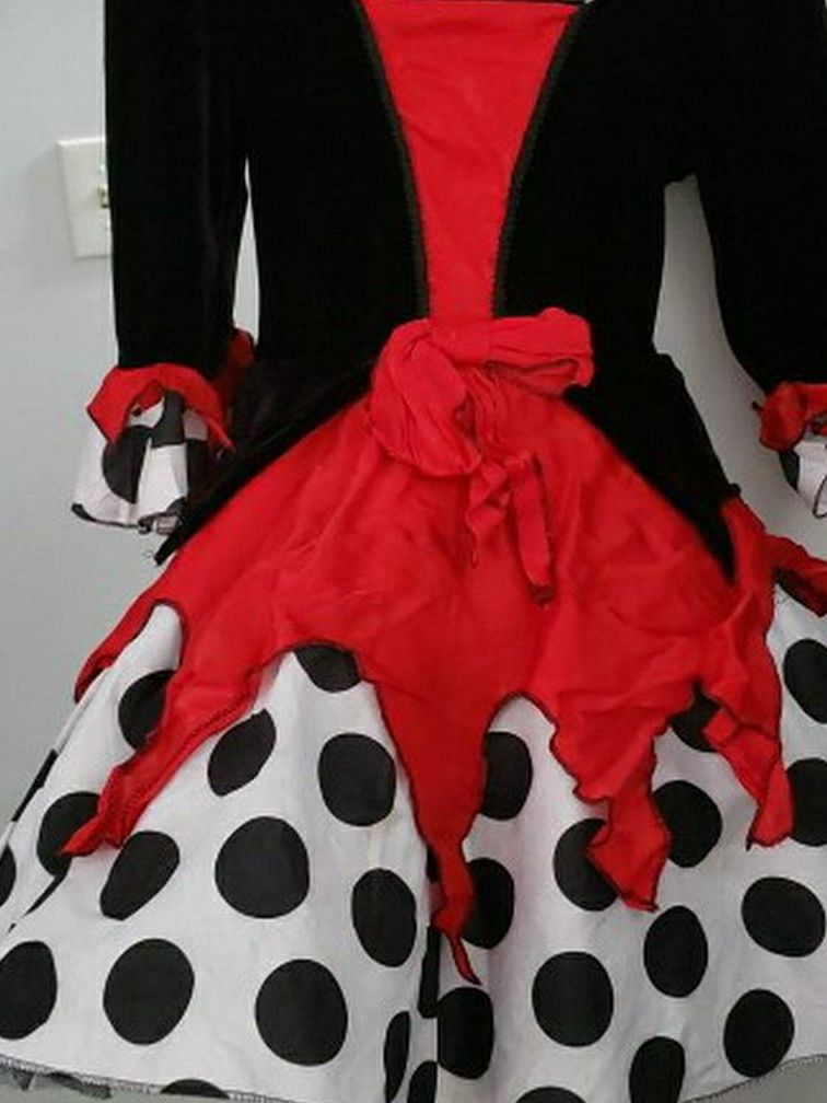 Size 10 Girls Queen Of Hearts Halloween Costume.