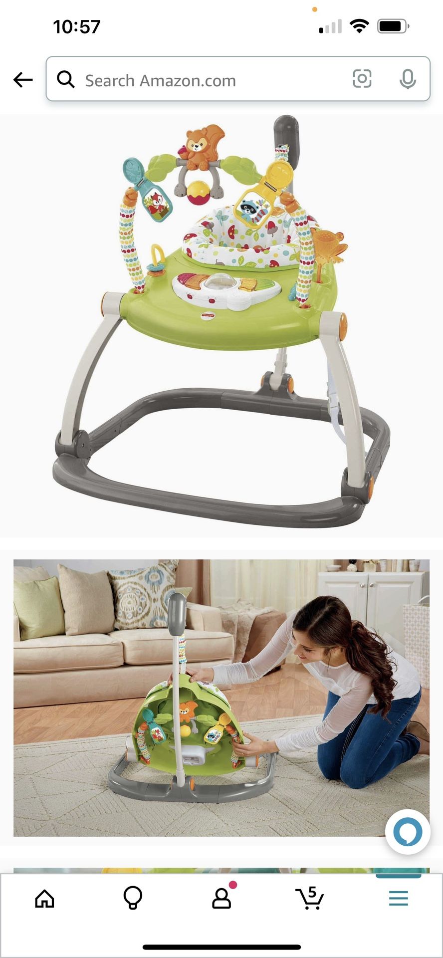 Fisher Price Woodland Friends Space Saver Jumperoo Amazon Exclusive Baby gear