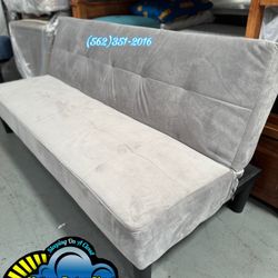 New Grey Suede Foldable Futon Sofa Cama 