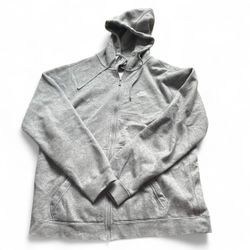 Nike Men’s Gray Zip Up Fleece Hoodie L
