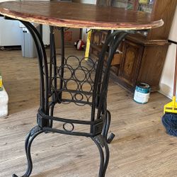 Pub High table and stools with built in Wine Racks 
