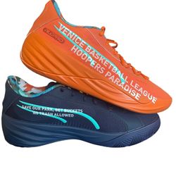 Size 12 PUMA VBL x All-Pro Nitro Navy Maple Syrup Mismatch 311374-02