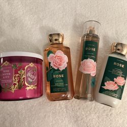 Bath And Bodyworks Rose Set And Ivy Rose 3 Wick Candle