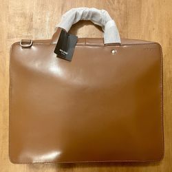 Jack Spade Walker Leather File Briefcase 