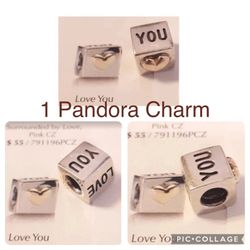 1 Pandora I love You charm