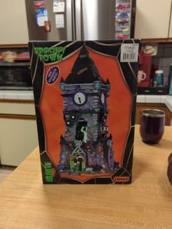 Lemax Halloween clock tower