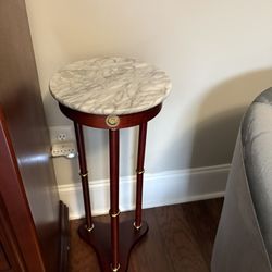  Cherry With Marble Top Side Table 