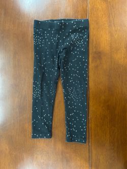 2T Carters stretchy black pants with silver glitter stars