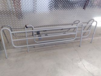 Item#2 White Painted Aluminum Bed Rails (Set Of 2)Medical Equipment