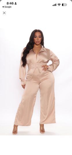 Satin jumpsuit! Size XL (belt not included)