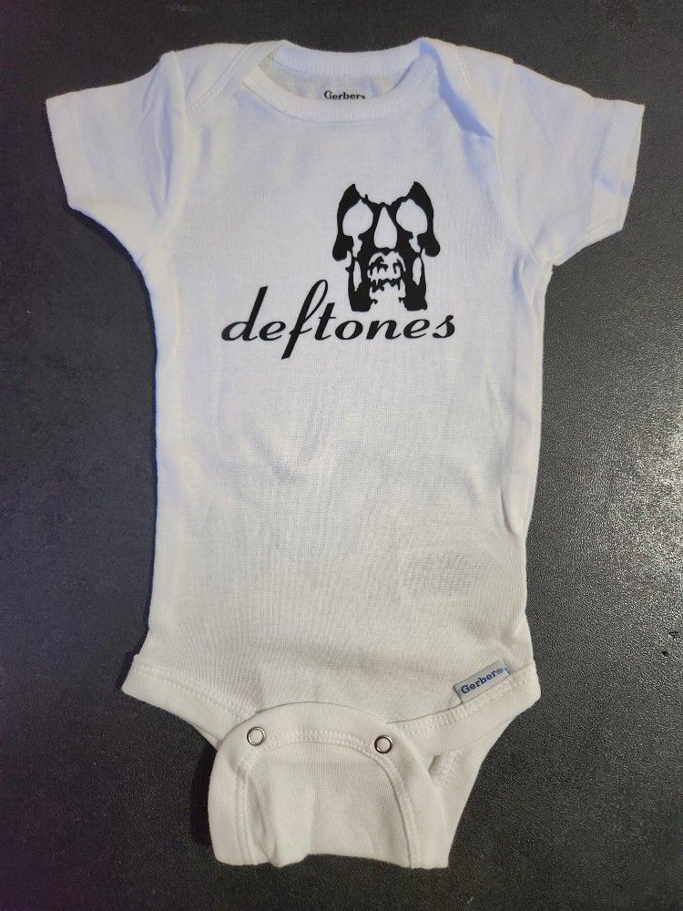 Deftones Baby Band Onesie Onepiece Bodysuit 0-3 Months Band New