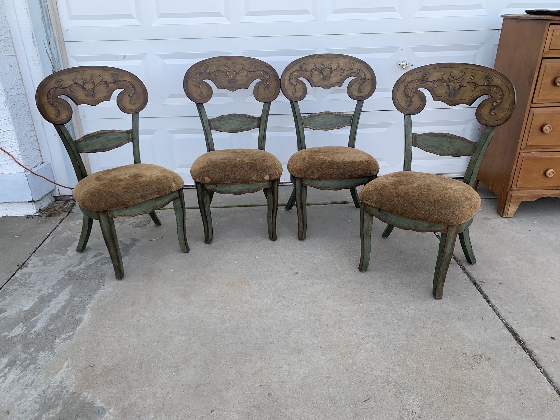 Four Vintage Pulaski Tufted Dining Room Chairs