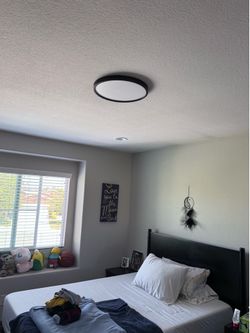 (2) 15 in Black indoor ceiling light LED flush mount