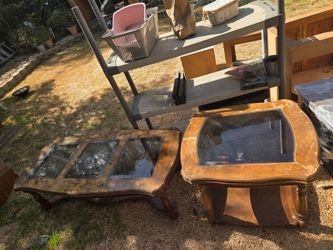 MON-TUE garage sale yard sale furniture, wood, metal, dresser, microwave stan - FREE. some pieces; 20-$50