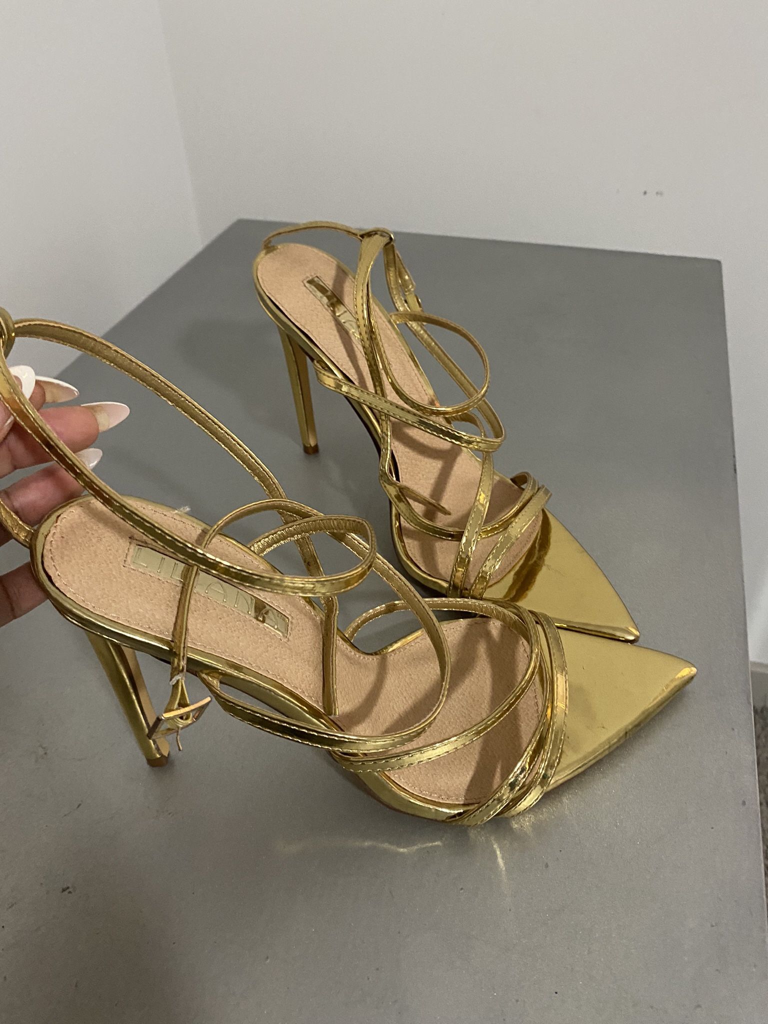 Gold Liliana Heels Never Worn