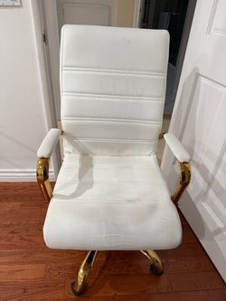 White & Gold Desk/Office Chair