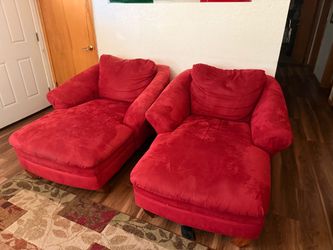 Red Chase lounge chairs