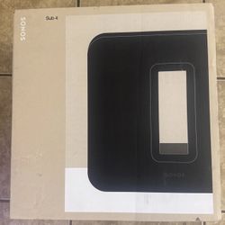 Sonos Sub 4 Wireless Subwoofer - Deep Bass, Home Theater & Music, Wi-Fi (Black)