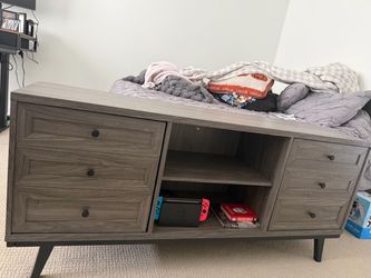 Entertainment center - grey. Only owner just moved and got new one. Still in great shape
