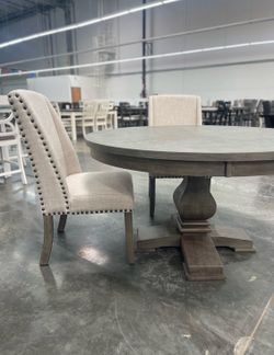 54” Round Dining Table w/ Pedestal Base
