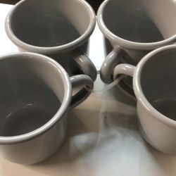 Vintage Enamel Grey Color Cups 