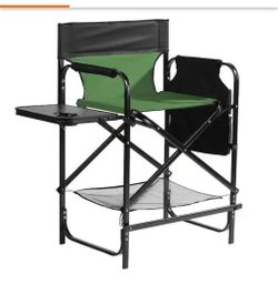 New Director / make-up artist chair! Built-in Cup Holder, Side Table, Storage Pocket