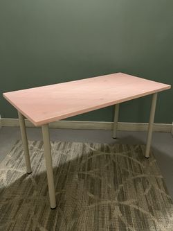 Long (47.25") Very Heavy (approx. 50 lbs.) Solid WOOD Table (29"H) - posted price is firm.