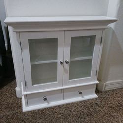 Beautiful clean white wall shelf can be used for bathroom or a cute girls shelf asking $65 cash must