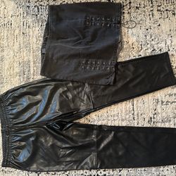 Women’s Clothing Size Medium Faux Leather Pants And Skirt 