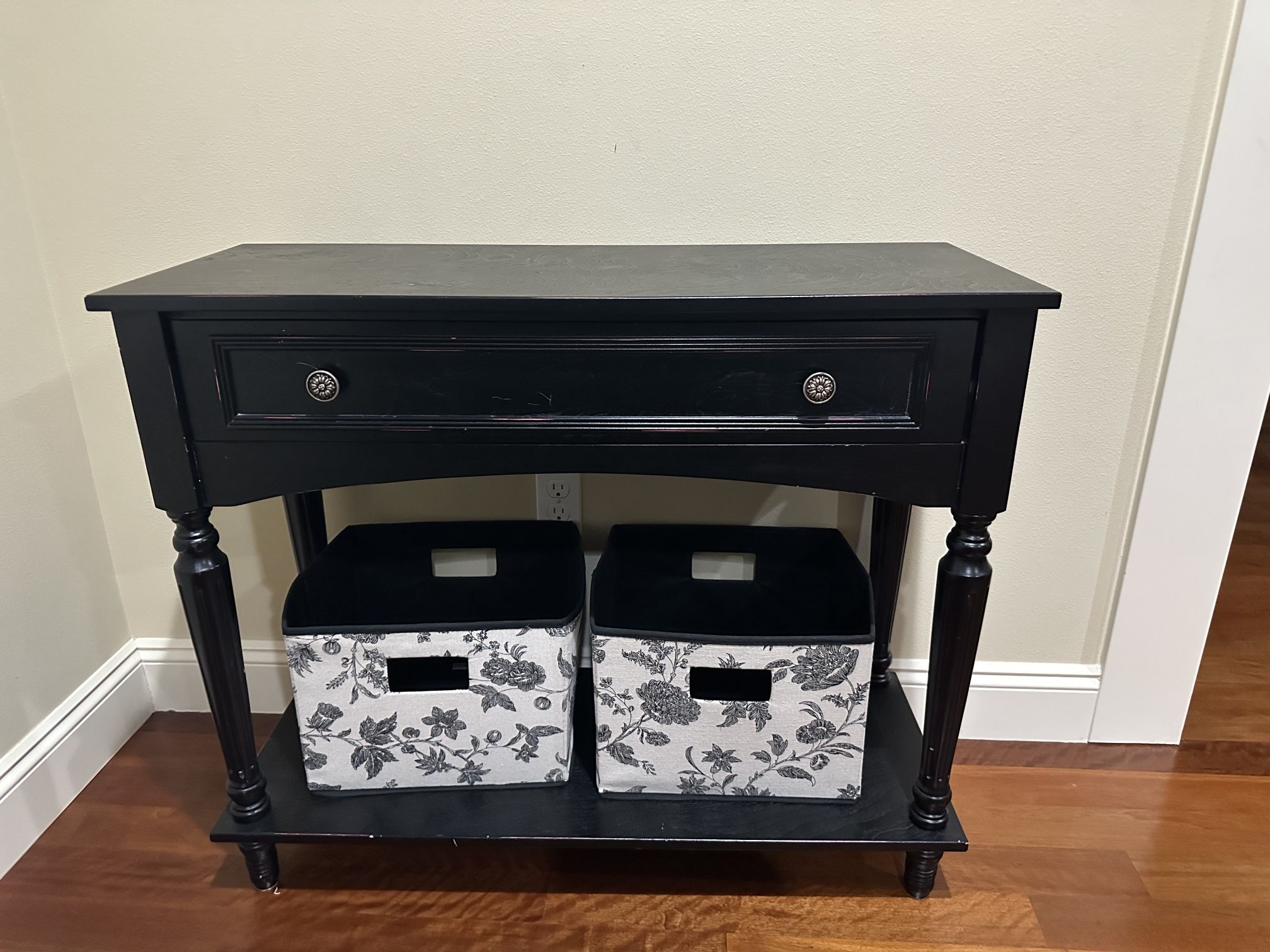Entryway/Console Table with 2 Storage Bins
