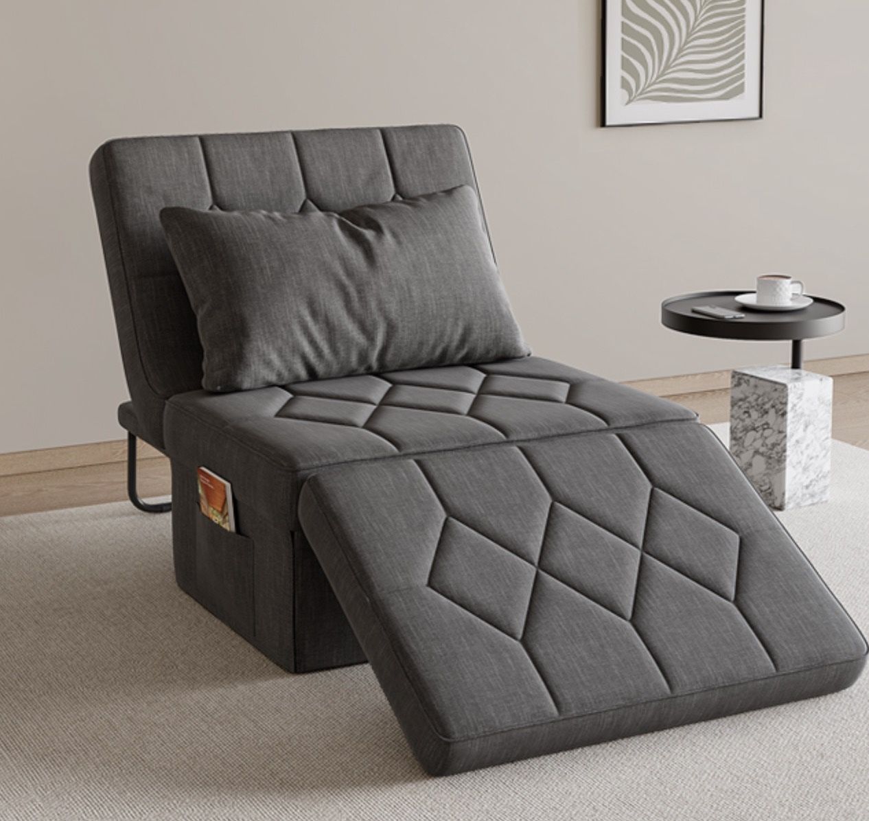 Ottoman Sleeper Beds/Convertible Chairs (Identical Set of 2)