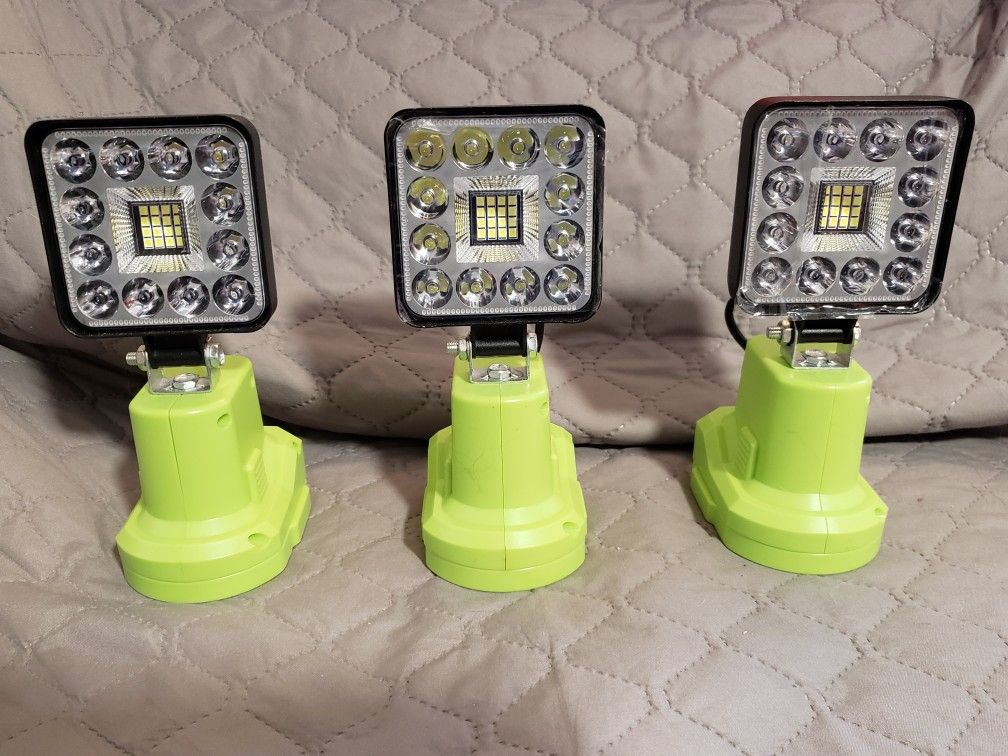 Three (3x) Ryobi 18V Cordless Work Light 1000 Lumens - NEW
